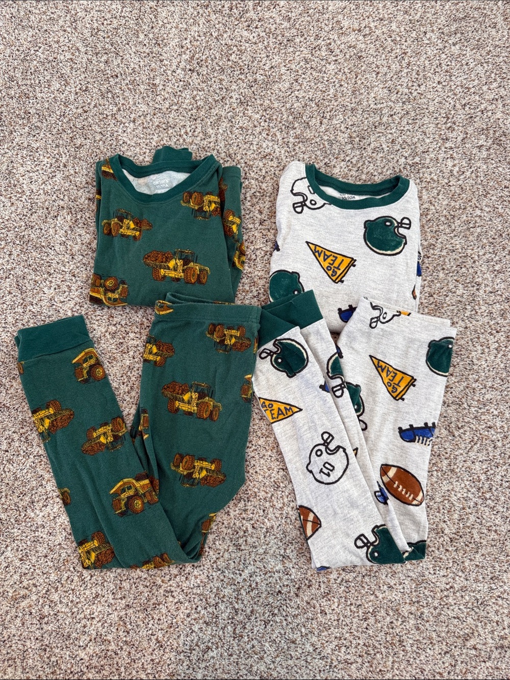 Kids Green & Gray Sports and Truck Pajama Set